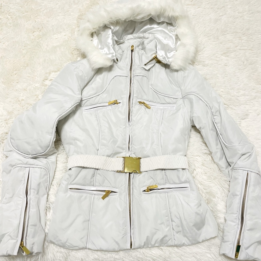 2b Bebe White Ski Jacket Size M NWT